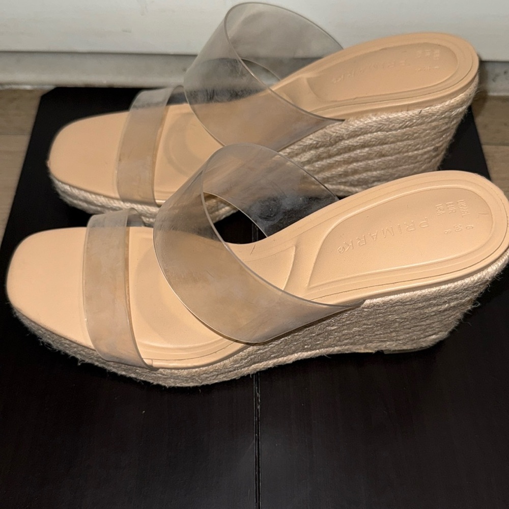 Primark Clear Strap Beige Wedges